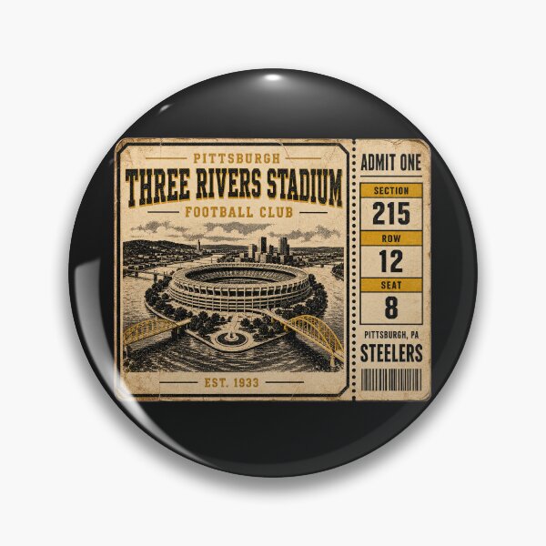 Item preview, Three Rivers Stadium Football Club Vintage Ticket Shirt, Pittsburgh Retro Stadium Tee designed and sold by GhostDawgs.