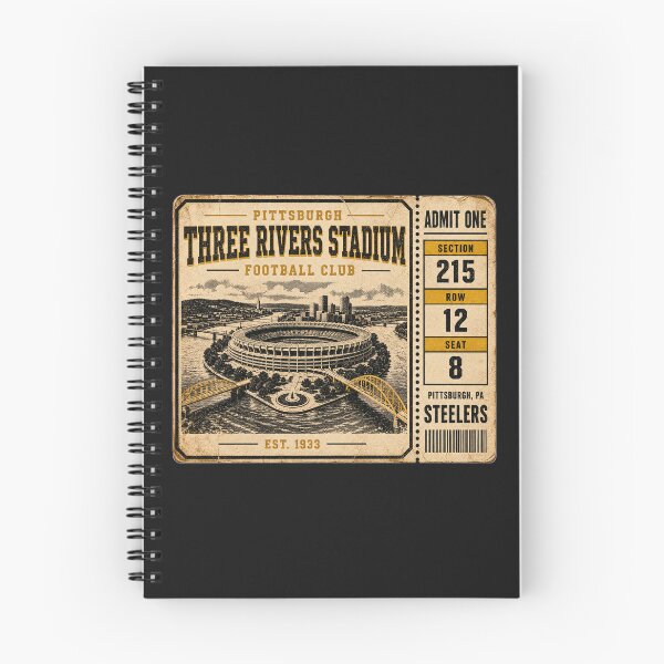 Item preview, Three Rivers Stadium Football Club Vintage Ticket Shirt, Pittsburgh Retro Stadium Tee designed and sold by GhostDawgs.