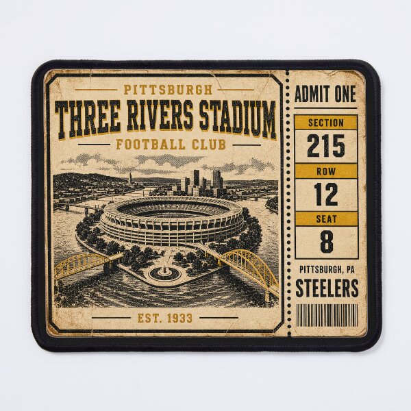 Item preview, Three Rivers Stadium Football Club Vintage Ticket Shirt, Pittsburgh Retro Stadium Tee designed and sold by GhostDawgs.