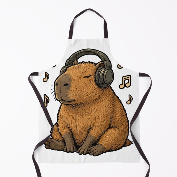 Item preview, Capybara Music Lover Shirt Relaxing With Headphones Tee designed and sold by PINK FREE.