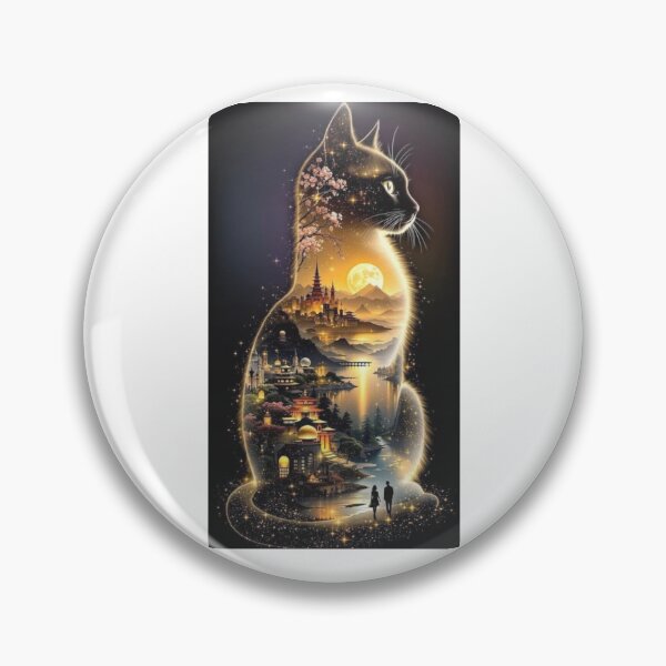 Item preview, Cat with a magical landscape scene designed and sold by carlsmart1.