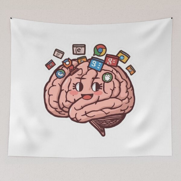 Item preview, Too Many Tabs Open Funny Sticker designed and sold by Stylestickers55.