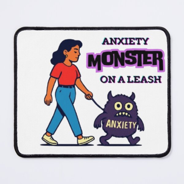 Item preview, Anxiety Monster on a Leash Funny Relatable Mental Health Art designed and sold by Miheerala.
