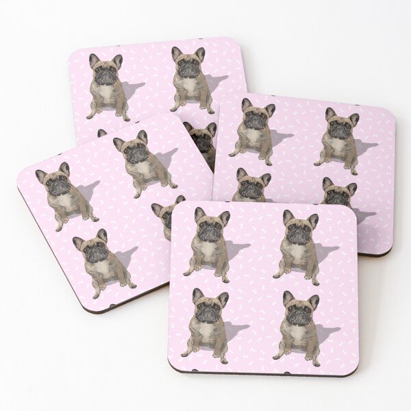 Item preview, French Bulldog Sitting on a Light Pink Dog Treats Background designed and sold by PCaleDesigns.