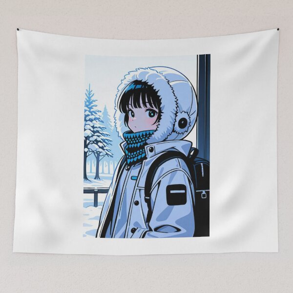 Item preview, Fashion - Man in White Parka Jacket Face Scarf Streetwear Anime Variant 3 designed and sold by AnimeShin.