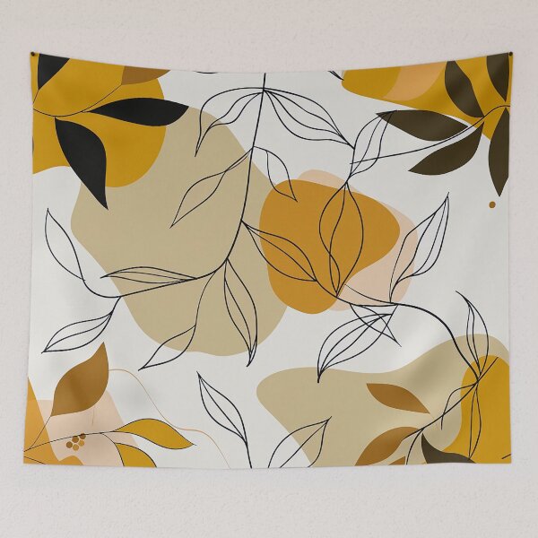 Item preview, Boho Butterscotch And Sand-Clay Hues Abstract Leaves  designed and sold by DEC02.