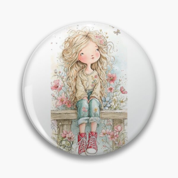 Item preview, Curly haired girl sat amongst some scented flowers designed and sold by carlsmart1.