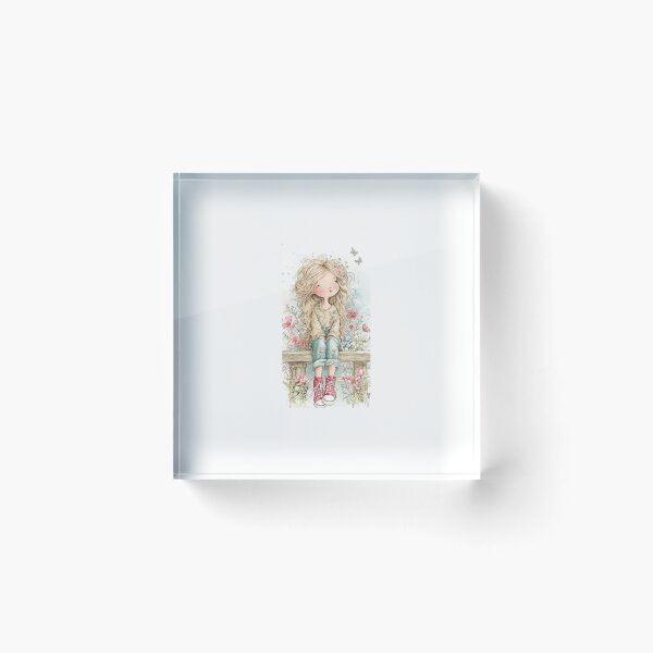 Item preview, Curly haired girl sat amongst some scented flowers designed and sold by carlsmart1.