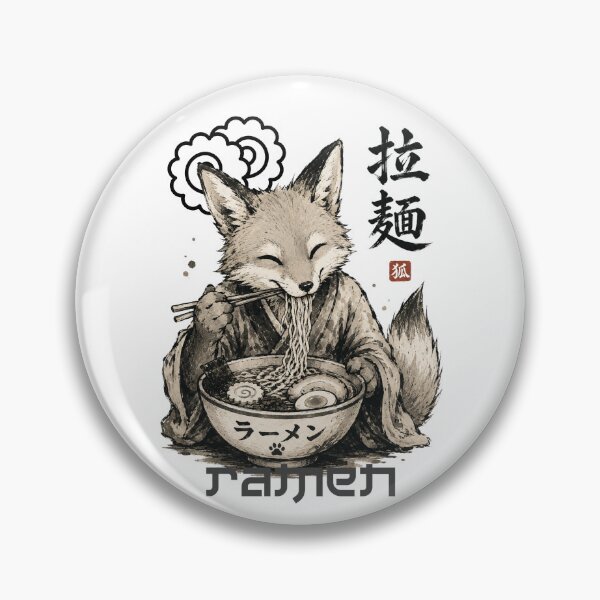 Item preview, Kitsune Ramen | Ancient Japanese Fox Eating Ramen Ukiyo-e Style T-Shirt designed and sold by Thehatinthecat.