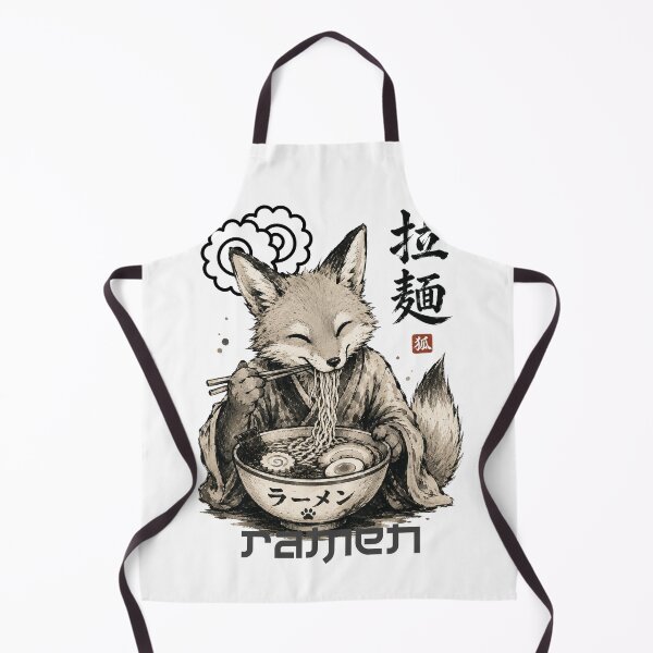 Item preview, Kitsune Ramen | Ancient Japanese Fox Eating Ramen Ukiyo-e Style T-Shirt designed and sold by Thehatinthecat.