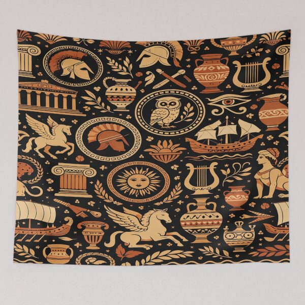 Item preview, Ancient Greek Mythology Seamless Pattern designed and sold by Owcomm.