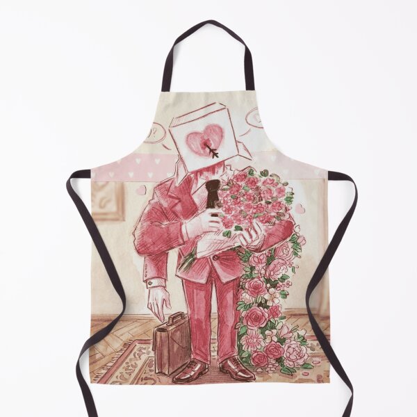 Item preview, Romantic Box Head Character Vintage Watercolor Valentine Art designed and sold by WarmTones.