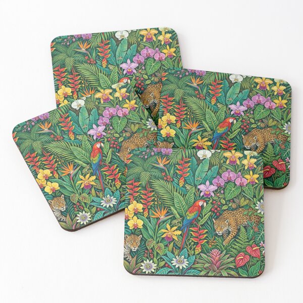 Item preview, Jungle Paradise with Jaguars and Macaws designed and sold by Owcomm.
