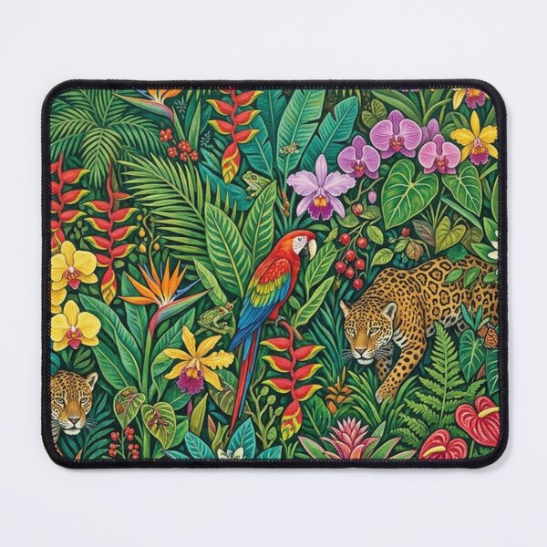 Item preview, Jungle Paradise with Jaguars and Macaws designed and sold by Owcomm.