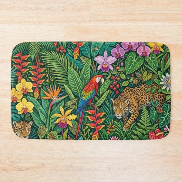 Item preview, Jungle Paradise with Jaguars and Macaws designed and sold by Owcomm.