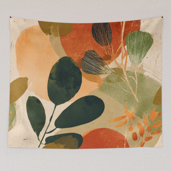 Item preview, Modern Contemporary Earthtones, Smoky Orange, And Green Abstract designed and sold by DEC02.