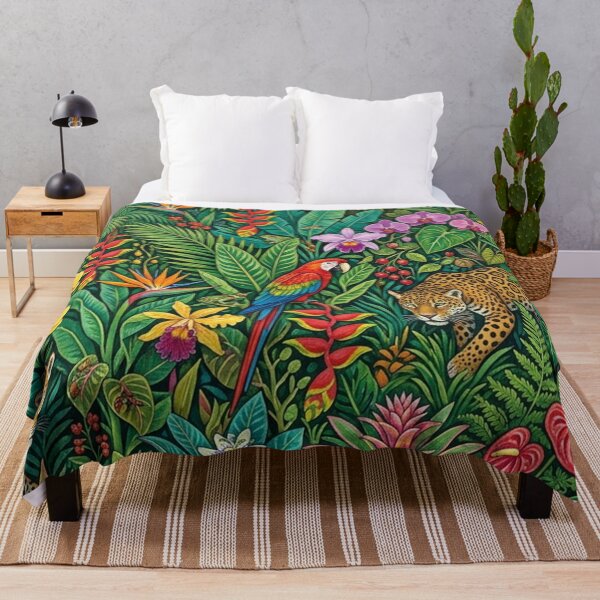 Item preview, Jungle Paradise with Jaguars and Macaws designed and sold by Owcomm.