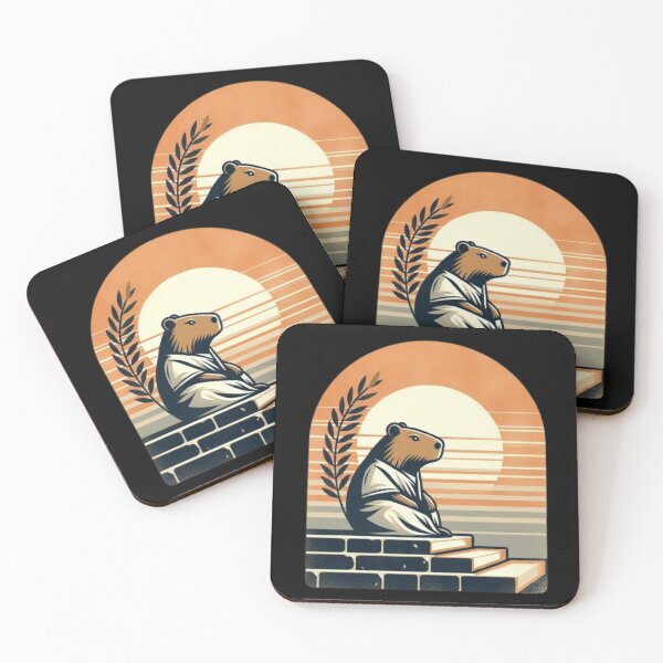 Item preview, Sunset Serenity – Capybara Philosophy designed and sold by Dogandesighn.