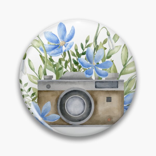 Item preview, Watercolor Camera With Wildflowers designed and sold by Alisles.