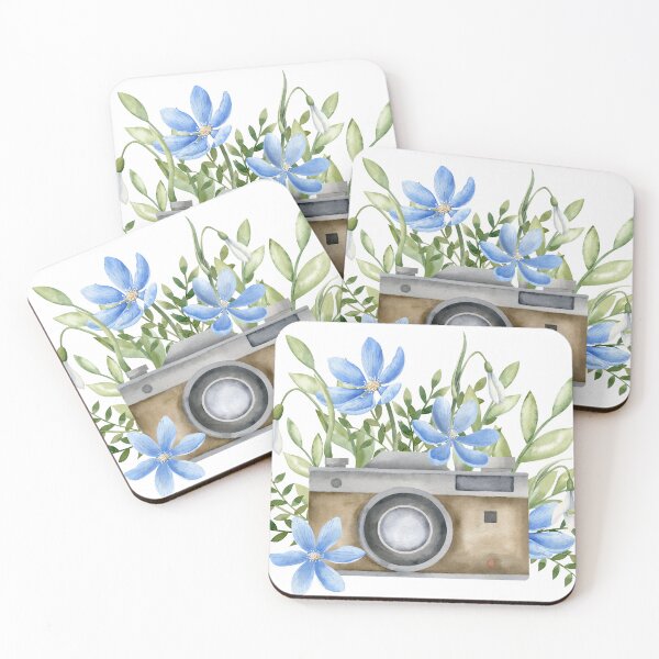 Item preview, Watercolor Camera With Wildflowers designed and sold by Alisles.