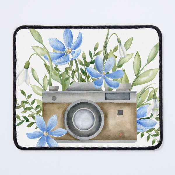 Item preview, Watercolor Camera With Wildflowers designed and sold by Alisles.