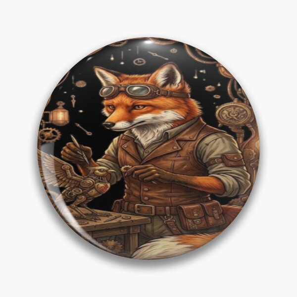 Item preview, Steampunk Fox Engineer Working with Gears designed and sold by DailySparks.