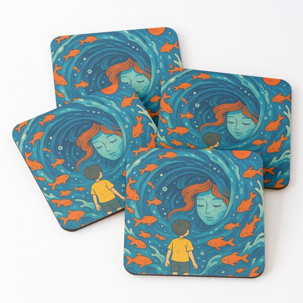 Item preview, Undersea Boy Poster | Boy, Goldfish Illustration designed and sold by codeslinger.