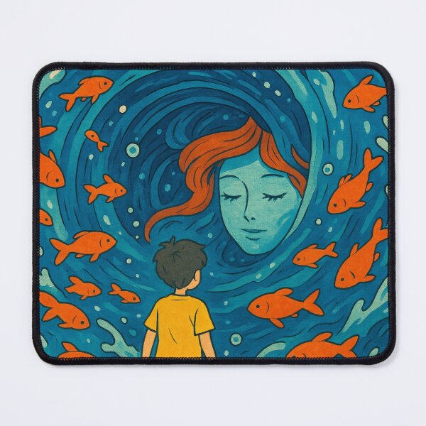 Item preview, Undersea Boy Poster | Boy, Goldfish Illustration designed and sold by codeslinger.