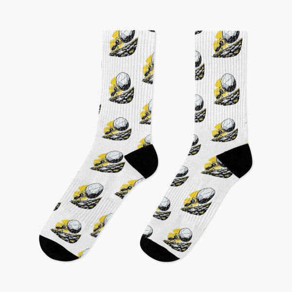 Item preview, Determined Ant Carrying Massive Boulder Up Hill – Bold Graphic Novel Black White Yellow Illustration designed and sold by OnPointOutfits.