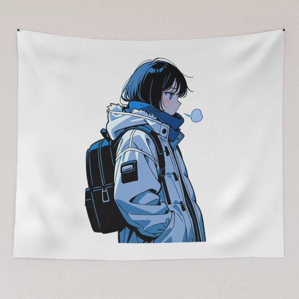 Item preview, Fashion - Man in White Parka Jacket Face Scarf Streetwear Anime Variant 4 designed and sold by AnimeShin.