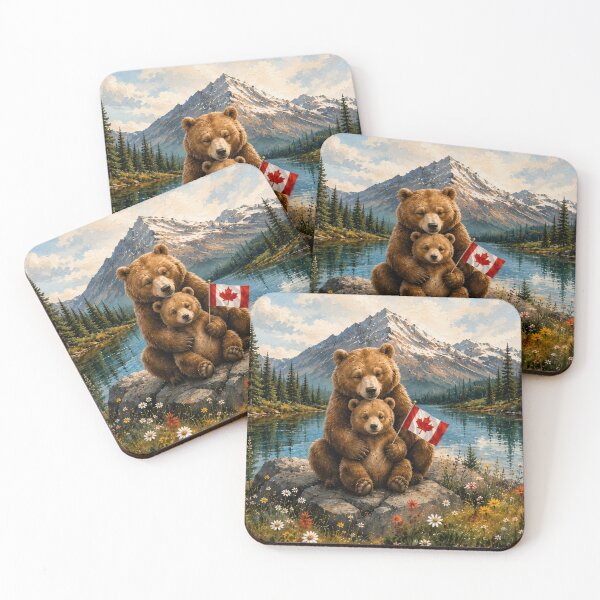 Item preview, Cozy Bear Family with Canada Flag designed and sold by SmileMamaCA.
