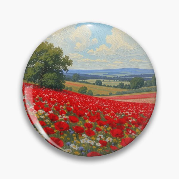 Item preview, Impressionist Poppy Field Landscape designed and sold by Rutvain.
