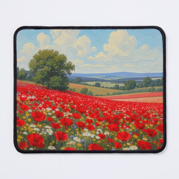 Item preview, Impressionist Poppy Field Landscape designed and sold by Rutvain.
