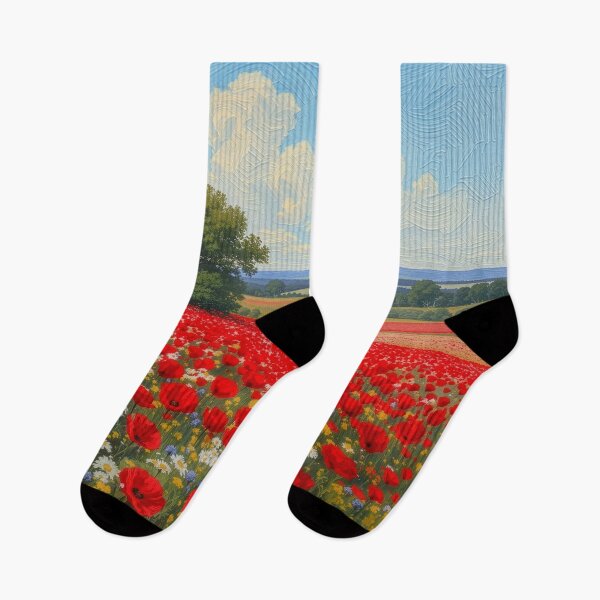 Item preview, Impressionist Poppy Field Landscape designed and sold by Rutvain.