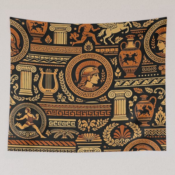 Item preview, Ancient Greek Mythology Ornate Pattern designed and sold by Owcomm.