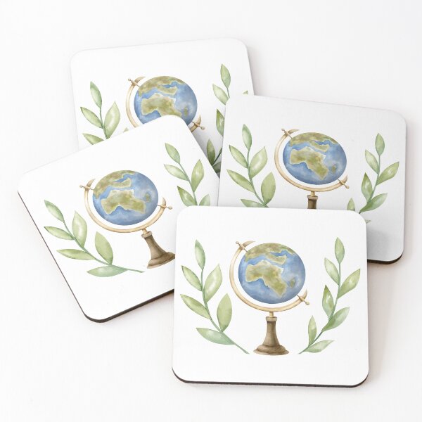 Item preview, Watercolor Globe With Botanical Leaves designed and sold by Alisles.