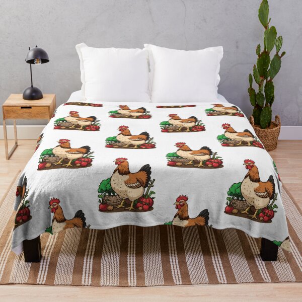 Item preview, Backyard Chicken and Garden Harvest Farm Life Illustration designed and sold by Evergreen Horizon Works.