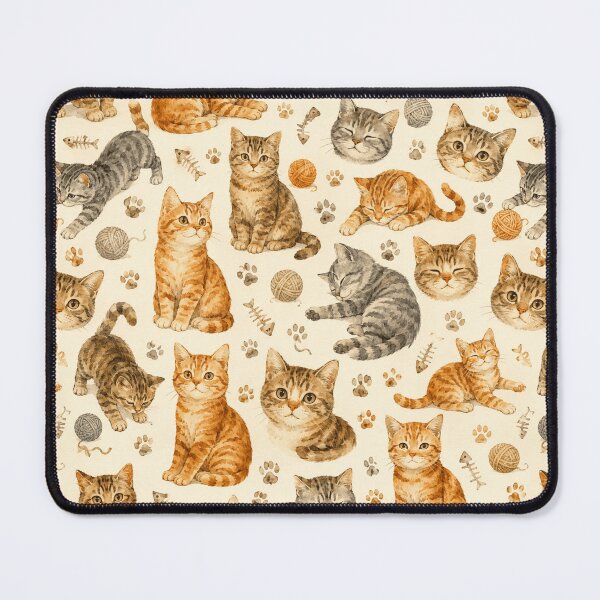 Item preview, Tabby Cat Watercolor Faces Seamless Pattern Cat Lover designed and sold by Inkworksbyshery.