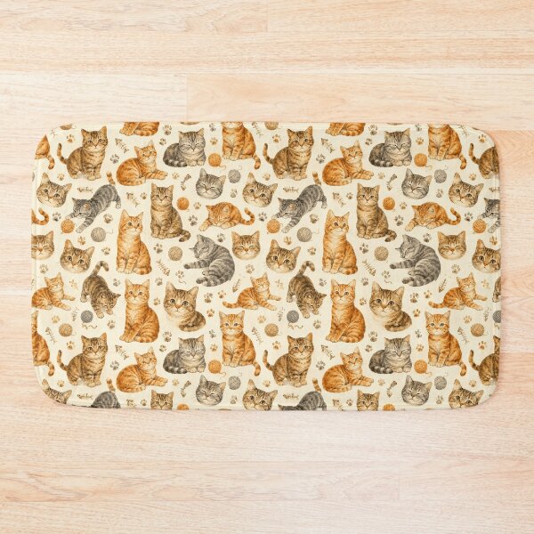 Item preview, Tabby Cat Watercolor Faces Seamless Pattern Cat Lover designed and sold by Inkworksbyshery.