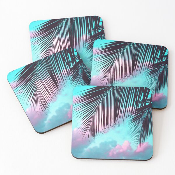 Item preview, Tropical Palm Leaves In Fantasy Pink, Aqua Sky designed and sold by DEC02.