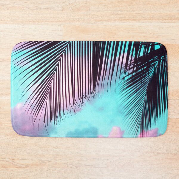 Item preview, Tropical Palm Leaves In Fantasy Pink, Aqua Sky designed and sold by DEC02.