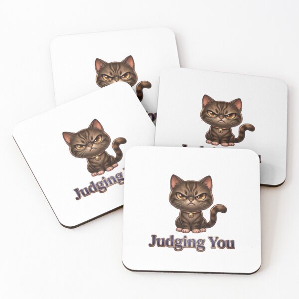 Item preview, Judging You Grumpy Cat – Funny Sarcastic Brown Tabby Cartoon designed and sold by Northern Glow Art.