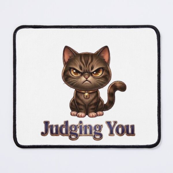 Item preview, Judging You Grumpy Cat – Funny Sarcastic Brown Tabby Cartoon designed and sold by Northern Glow Art.