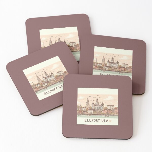 Item preview, Ellport USA Cute Skyline Sketch Label  Label Text  ELLPORT USA ?? designed and sold by PaintMeWorld.