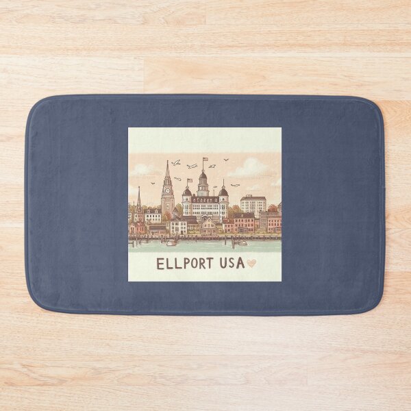 Item preview, Ellport USA Cute Skyline Sketch Label  Label Text  ELLPORT USA ?? designed and sold by PaintMeWorld.