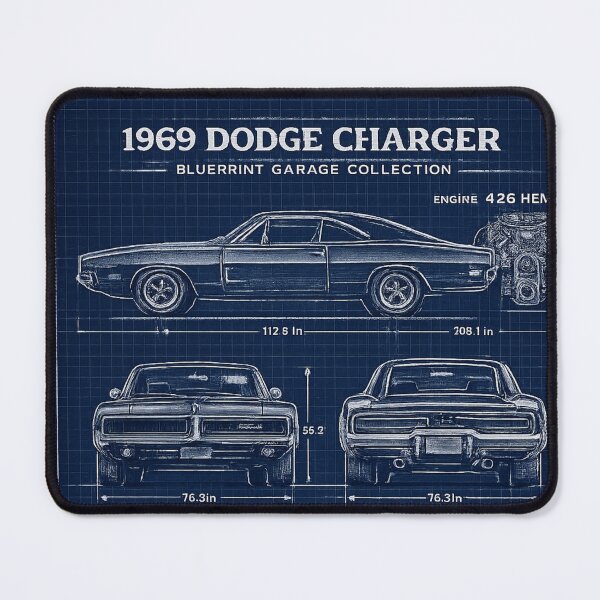 Item preview, 1969 Dodge Charger Blueprint designed and sold by UrbanPrintVibes.