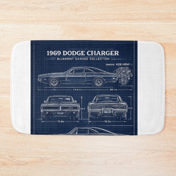 Item preview, 1969 Dodge Charger Blueprint designed and sold by UrbanPrintVibes.