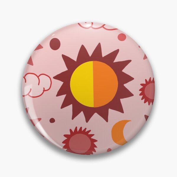 Item preview, 90s Vintage Celestial Dream Sun And Moon (Pink Sunshine) designed and sold by Designs by Sara Felton.