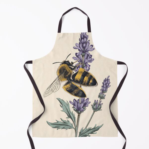 Item preview, Vintage Bumblebee Pollinating Lavender Botanical Illustration designed and sold by Evergreen Horizon Works.