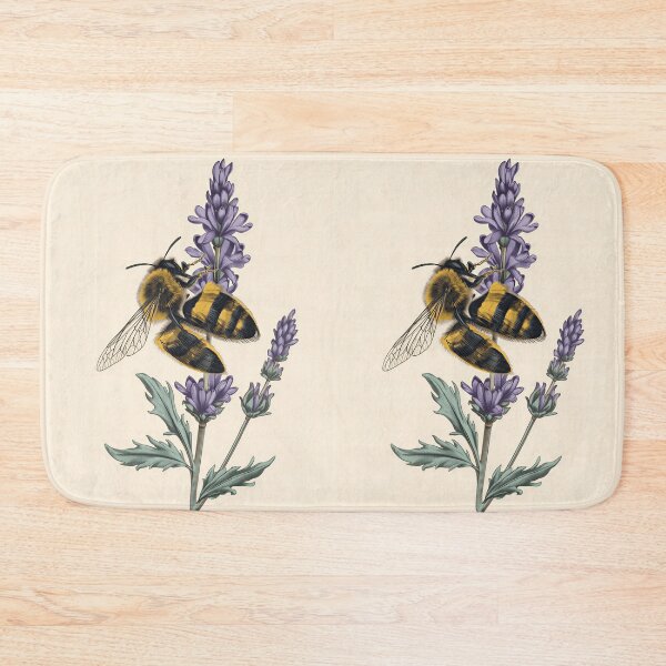 Item preview, Vintage Bumblebee Pollinating Lavender Botanical Illustration designed and sold by Evergreen Horizon Works.